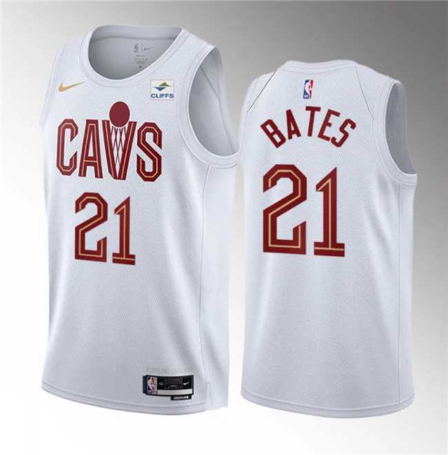 Men%27s Cleveland Cavaliers #21 Emoni Bates White 2023 Draft Association Edition Stitched Jersey Dzhi